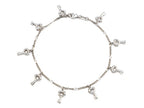 Finejewelers Sterling Silver 10 Inches 8 Keys Ankle Bracelet