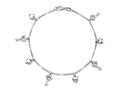 Finejewelers 10 Inches 4 Keys and 4 Hearts Ankle Bracelet