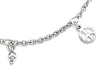 Finejewelers Sterling Silver 10 Inches 3 Peace Signs Adjustable Ankle Bracelet