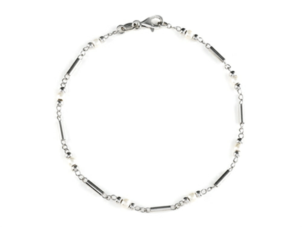 Finejewelers 10 Inches Ankle Bracelet with Simulated Pearls