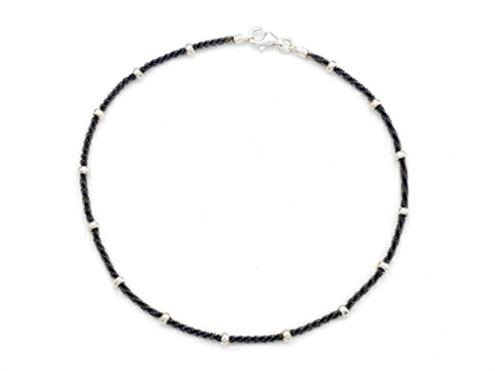 Finejewelers Sterling Silver with Black Rhodium 10 Inches Ankle Bracelet
