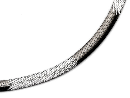 Finejewelers 10 Inches Flat Snake Ankle Bracelet with Black Rhodium