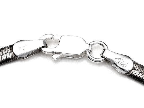 Finejewelers 10 Inches Flat Snake Ankle Bracelet with Black Rhodium