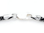 Finejewelers Sterling Silver with Black Rhodium 10 Inches Compress Cable Twist Ankle Bracelet
