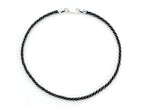 Finejewelers Sterling Silver with Black Rhodium 10 Inches Compress Cable Twist Ankle Bracelet