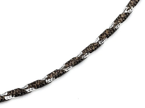 Finejewelers Sterling Silver with Black Rhodium 10 Inches Snake Chain Ankle Bracelet
