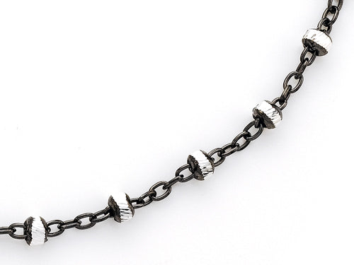Finejewelers 10 Inches Bead Ankle Bracelet with Black Rhodium