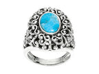 Finejewelers Sterling Silver Oval Simulated Turquoise Ring