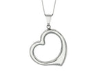 Finejewelers 14K White Gold Open Heart Pendant Necklace on a 18 Inch Chain