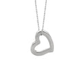 Finejewelers 14K White Gold Open Heart Pendant Necklace on a 18 Inch Chain