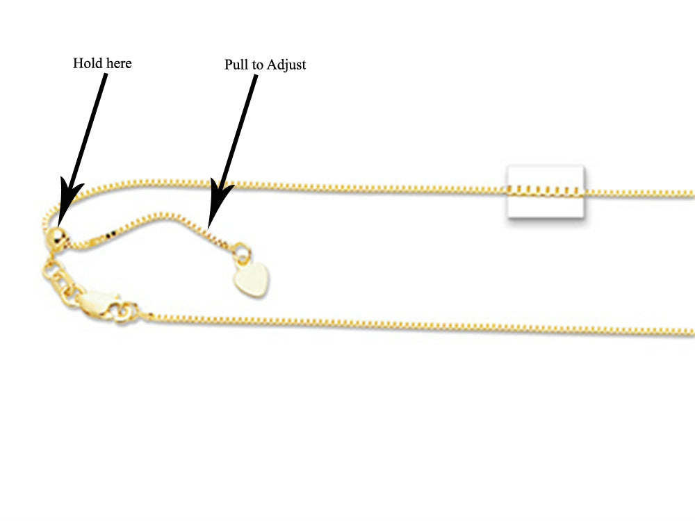 Finejewelers 14K Yellow Gold 22 Inch bright-cut Adjustable Box Chain Necklace Lobster Clasp and Small Heart Charm