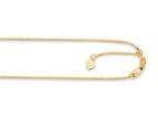 Finejewelers 14K Yellow Gold 22 Inch bright-cut Adjustable Box Chain Necklace Lobster Clasp Heart Charm