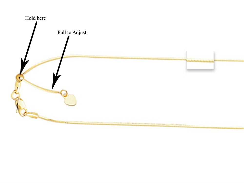 Finejewelers 14K Yellow Gold 22 Inch bright-cut Adjustable Octagon Chain Necklace Lobster Clasp and Small Heart Cha