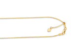 Finejewelers 14K Yellow Gold 22 Inch bright-cut Adjustable Octagon Chain Necklace Lobster Clasp and Small Heart Cha