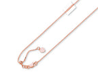 Finejewelers 14K Rose Gold 22 Inch bright-cut Adjustable Box Chain Necklace Lobster Clasp Heart Charm