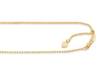 Finejewelers 14K Yellow Gold 22 Inch Adjustable Rope Chain Necklace Lobster Clasp Small Heart Charm