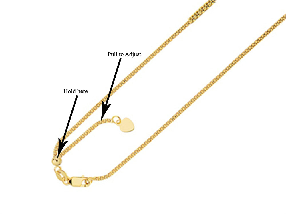 Finejewelers 14K Yellow Gold 22 Inch bright Adjustable Popcorn Chain Necklace Lobster Clasp Heart Charm
