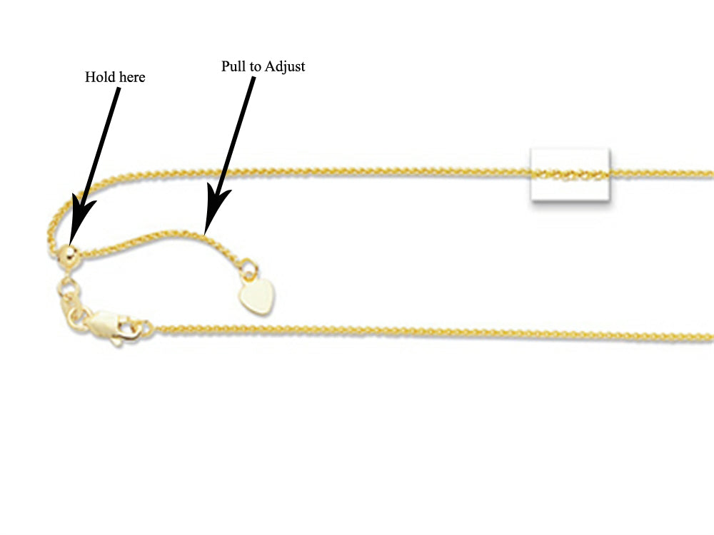 Finejewelers 14K Yellow Gold 22 Inch Adjustable Round Wheat Chain Necklace Lobster Clasp Small Heart