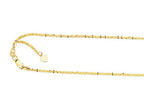 Finejewelers 14K Yellow Gold 22 Inch bright-cut Adjustable Sparkle Chain Necklace Lobster Clasp Heart Cha