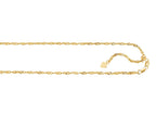 Finejewelers 14K Yellow Gold 22 Inch bright-cut Adjustable Singapore Chain Necklace Lobster Clasp