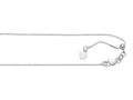 Finejewelers 14k White Gold 22 Inch bright Adjustable Box Chain Necklace Lobster Clasp Small Heart Charm