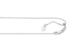 Finejewelers 14k White Gold 22 Inch bright Adjustable Box Chain Necklace Lobster Clasp Small Heart Charm