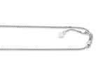 Finejewelers 14k White Gold 22 Inch bright Adjustable Box Chain Necklace Lobster Clasp Small Heart Charm