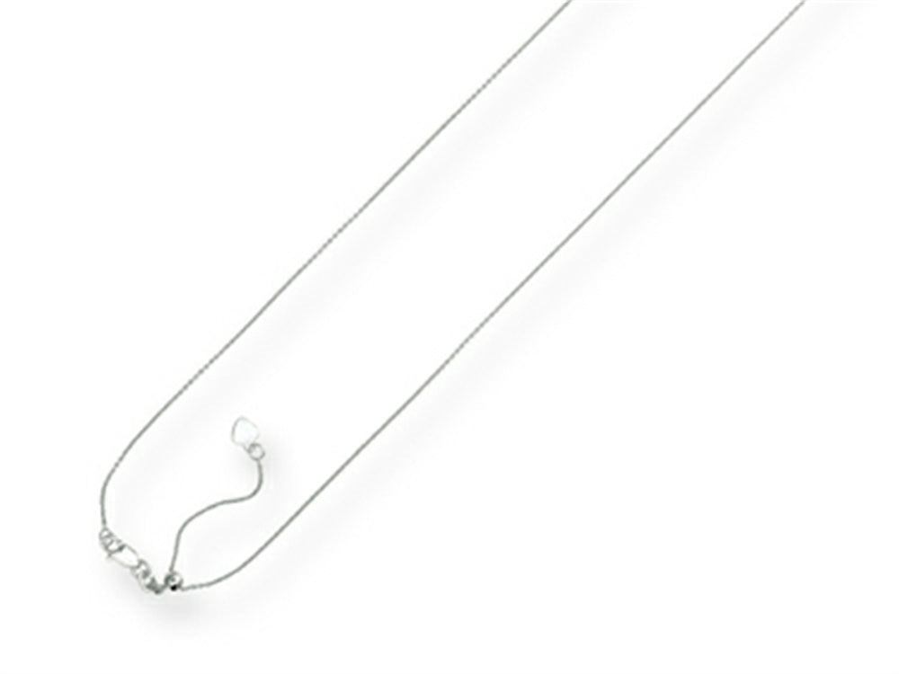 Finejewelers 14k White Gold 22 Inch bright Adjustable Cable Chain Necklace Lobster Clasp Heart Charm