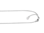 Finejewelers 14k White Gold 22 Inch Adjustable Octagon Chain Necklace Lobster Clasp Small Heart Charm