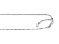 Finejewelers 14k White Gold 22 Inch bright Adjustable Rope Chain Necklace Lobster Clasp Small Heart Charm