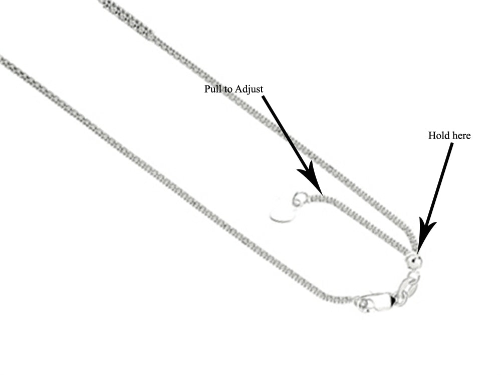 Finejewelers 14k White Gold 22 Inch Adjustable Popcorn Chain Necklace Lobster Clasp Small Heart Charm
