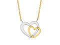 Finejewelers 14K Yellow Gold 18 Inch Two Tone Open Heart Pendant Necklace Lobster Clasp