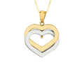 Finejewelers 14K Yellow Gold Two Tone Open Heart Pendant Necklace on a 18 Inch Chain