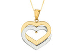 Finejewelers 14K Yellow Gold Two Tone Open Heart Pendant Necklace on a 18 Inch Chain