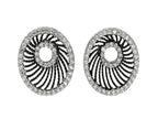 Finejewelers Ruthenium and Rhodium Plated Black Web Like Open Shape Earrings with Cubic Zircconia
