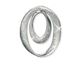 Finejewelers Rhodium Plated Textured Open Oval Stardust Bright Cut Pendant Necklace on a 18 Inch Chain