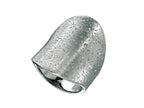 Finejewelers Sterling Silver Rhodium Plated Textured Stardust Bright Cut 28mm Wide Concave Ring