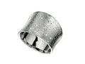 Finejewelers Rhodium Plated Textured Stardust Bright Cut 14 mm Wide Concave Ring