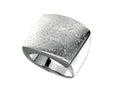 Finejewelers Rhodium Plated Textured Stardust Bright Cut Square Ring