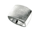 Finejewelers Rhodium Plated Textured Stardust Bright Cut Square Ring
