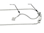 Finejewelers Sterling Silver 22 Inch Adjustable Box Chain Necklace Lobster Clasp Small Heart Charm
