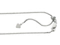Finejewelers Sterling Silver 22 Inch Adjustable Box Chain Necklace Lobster Clasp Small Heart Charm