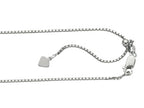 Finejewelers Sterling Silver 22 Inch Adjustable Box Chain Necklace Lobster Clasp Small Heart Charm