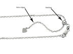 Finejewelers Rhodium Plated 22 Inch Adjustable Cable Chain Necklace Lobster Clasp Small Heart Charm