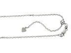 Finejewelers Rhodium Plated 22 Inch Adjustable Cable Chain Necklace Lobster Clasp Small Heart Charm