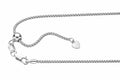 Finejewelers Rhodium Sterling Silver 22 Inch Adjustable Popcorn Chain Necklace Lobster Clasp Heart Charm