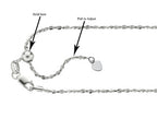 Finejewelers Rhodium Plated 22 Inch bright-cut Adjustable Piatto Chain Necklace Lobster Clasp and Small Heart Charm