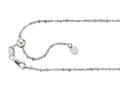 Finejewelers Rhodium Plated 22 Inch bright-cut Adjustable Piatto Chain Necklace Lobster Clasp and Small Heart Charm