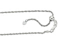 Finejewelers Rhodium Plated 22 Inch bright-cut Adjustable Rope Chain Necklace Lobster Clasp Heart Charm