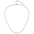 Finejewelers Rhodium Plated 22 Inch Adjustable Sparkle Chain Necklace Lobster Clasp Small Heart Charm